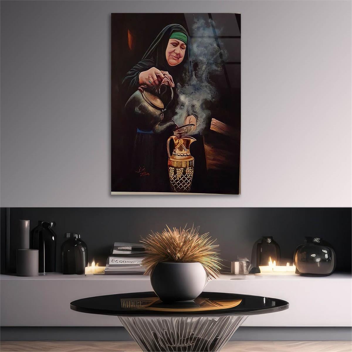 Kunst Thema auf bedrucktem Glas