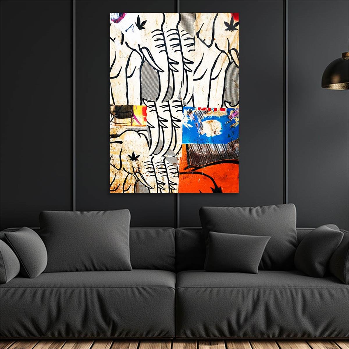 Dikey Sanat Temalı Cam Tablo 511