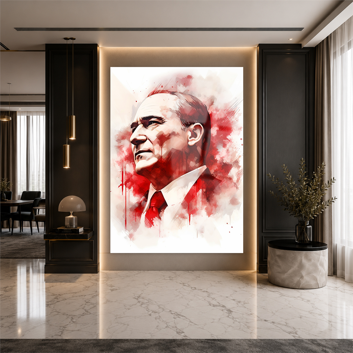 Dikey VatanTemalı Cam Tablo 164