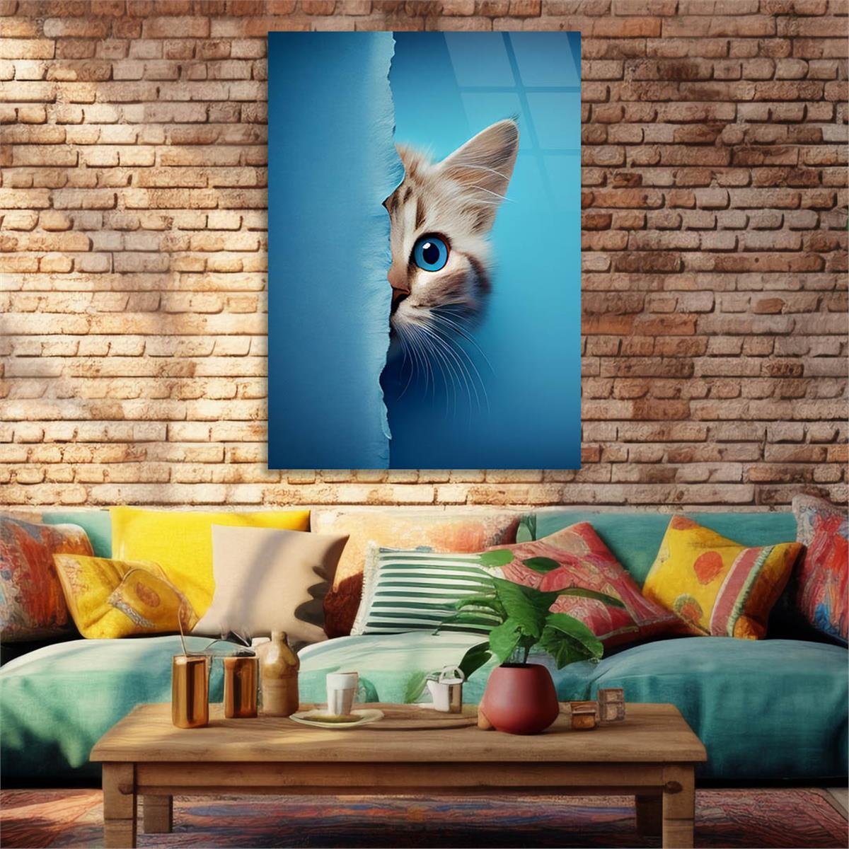 Dikey Doğa Temalı Cam Tablo 256