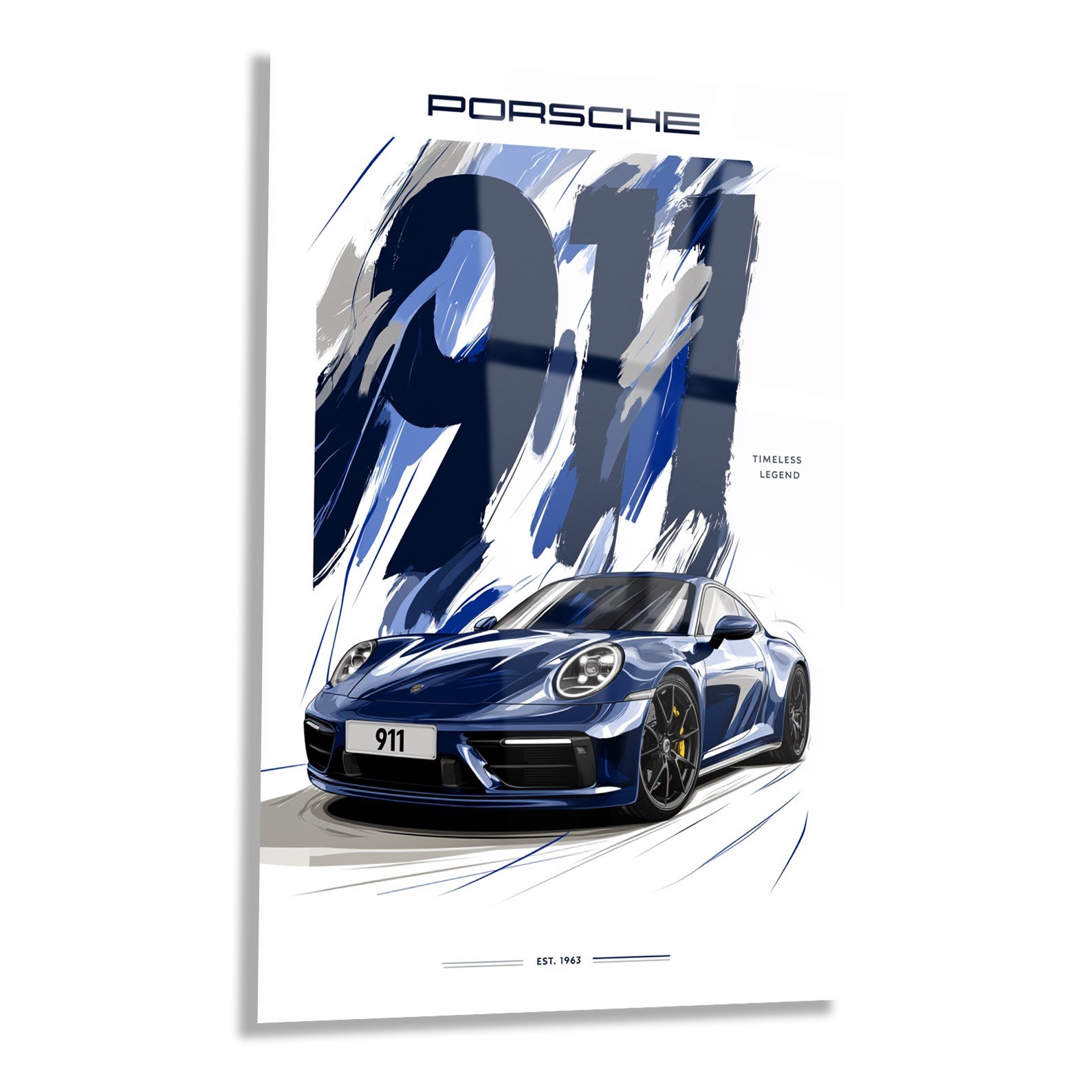 Mavi Porsche 911 Cam Tablo