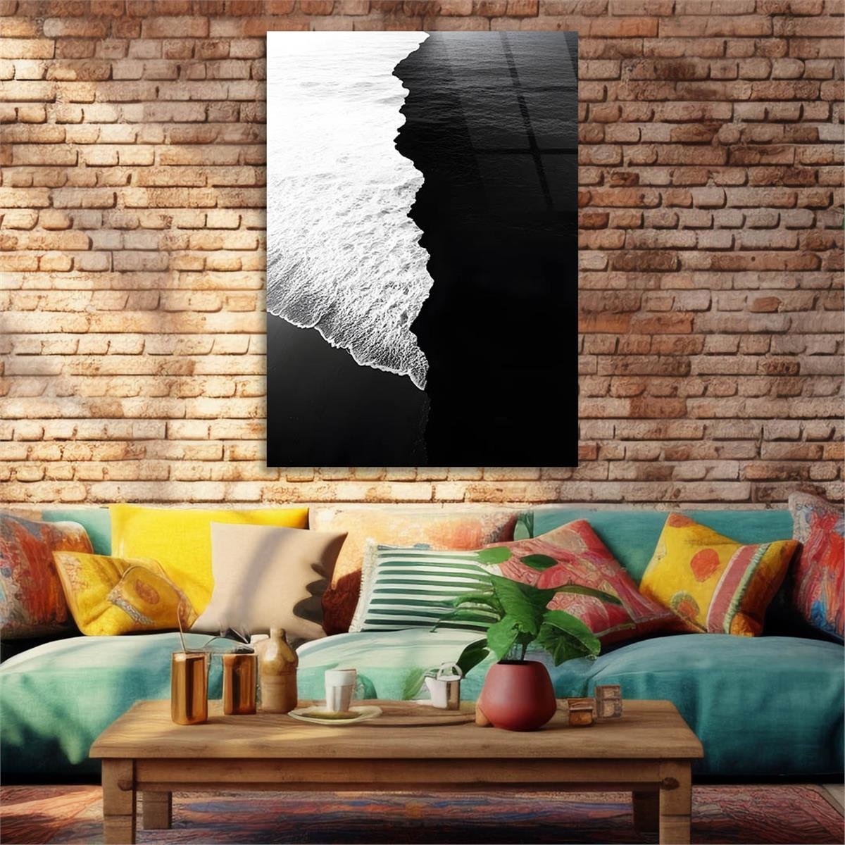 Dikey Sanat Temalı Cam Tablo 589