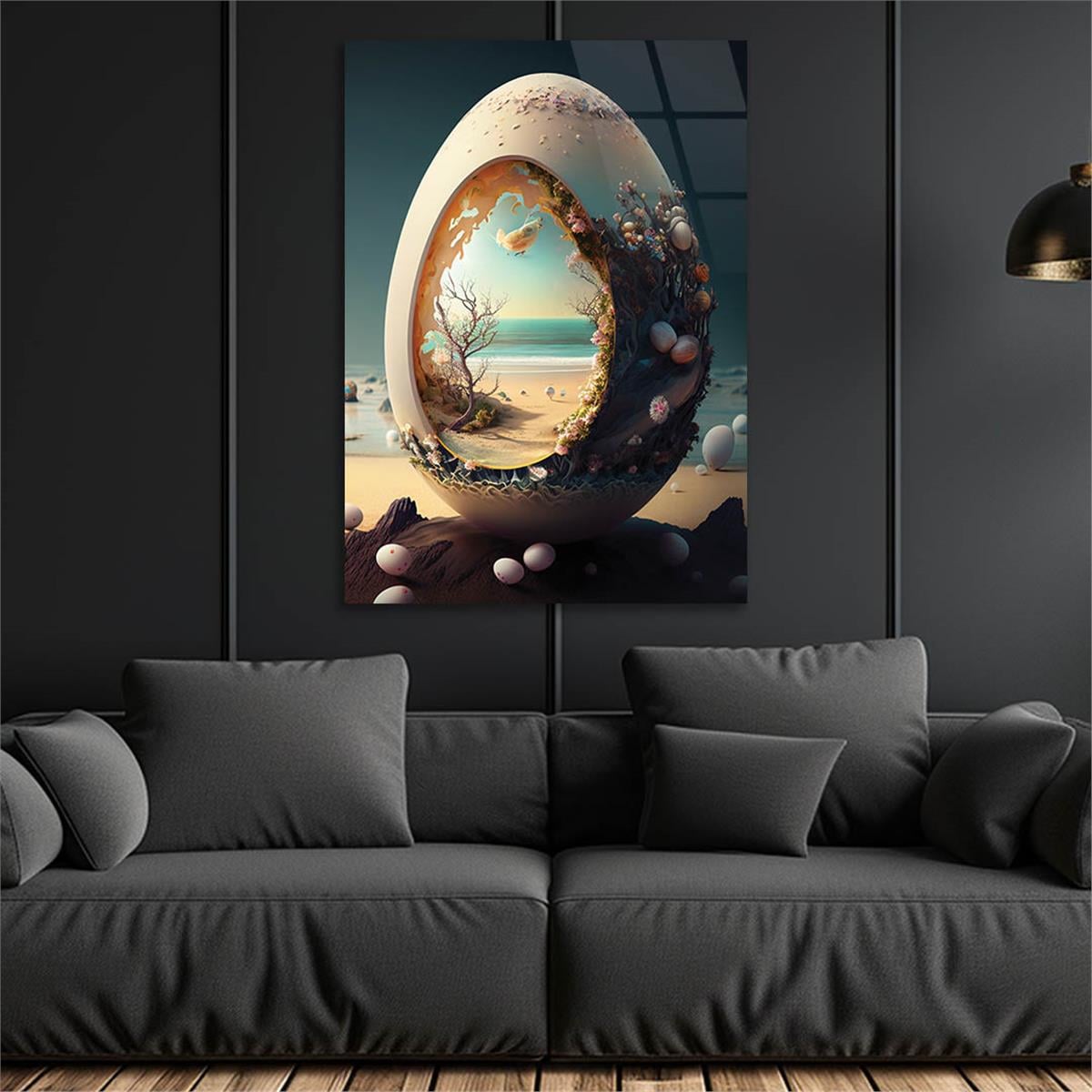 Vertical Tempered Glasss Wall Arts Art-Themed 311