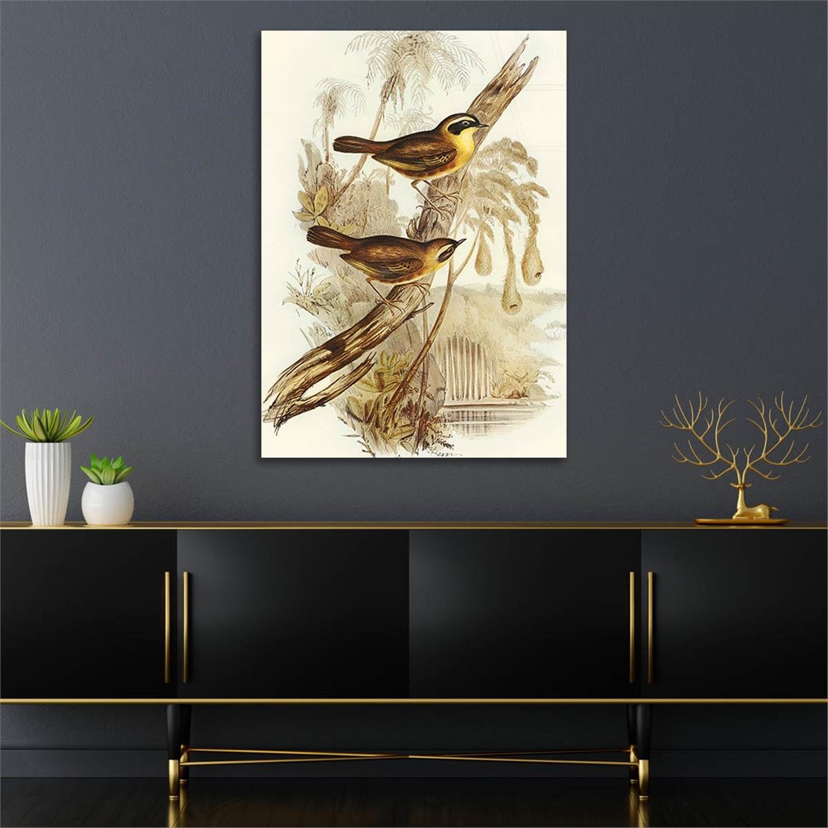 Dikey Sanat Temalı Cam Tablo 347