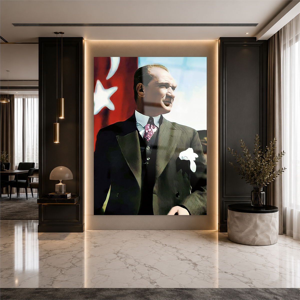 MUSTAFA KEMAL ATATÜRK GÖRSELLİ CAM TABLO