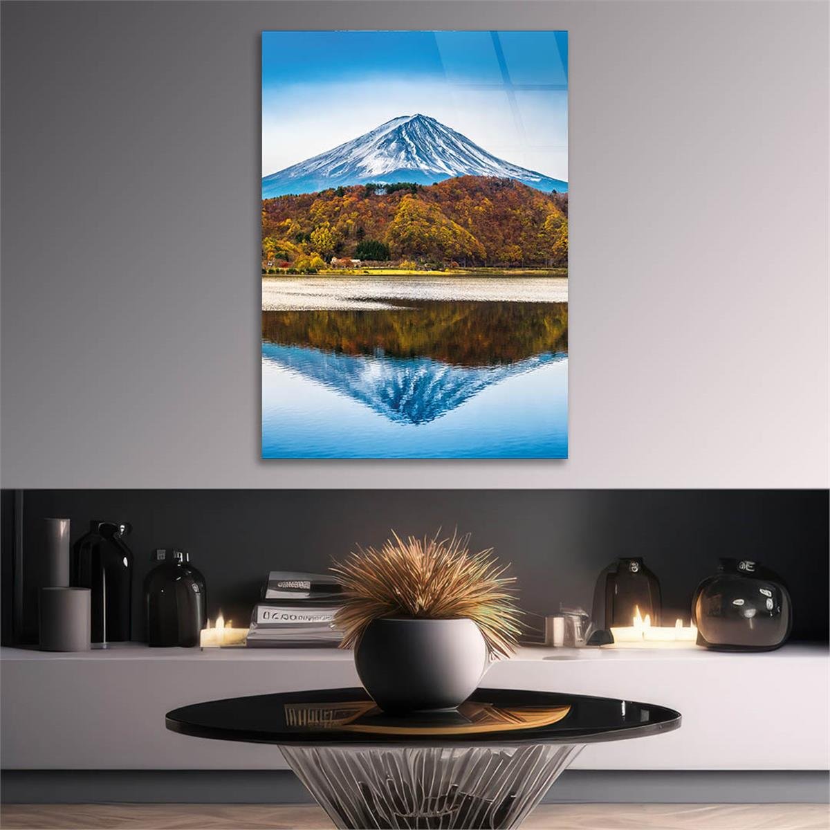 Vertical Tempered Glasss Wall Arts Natured-Themed179