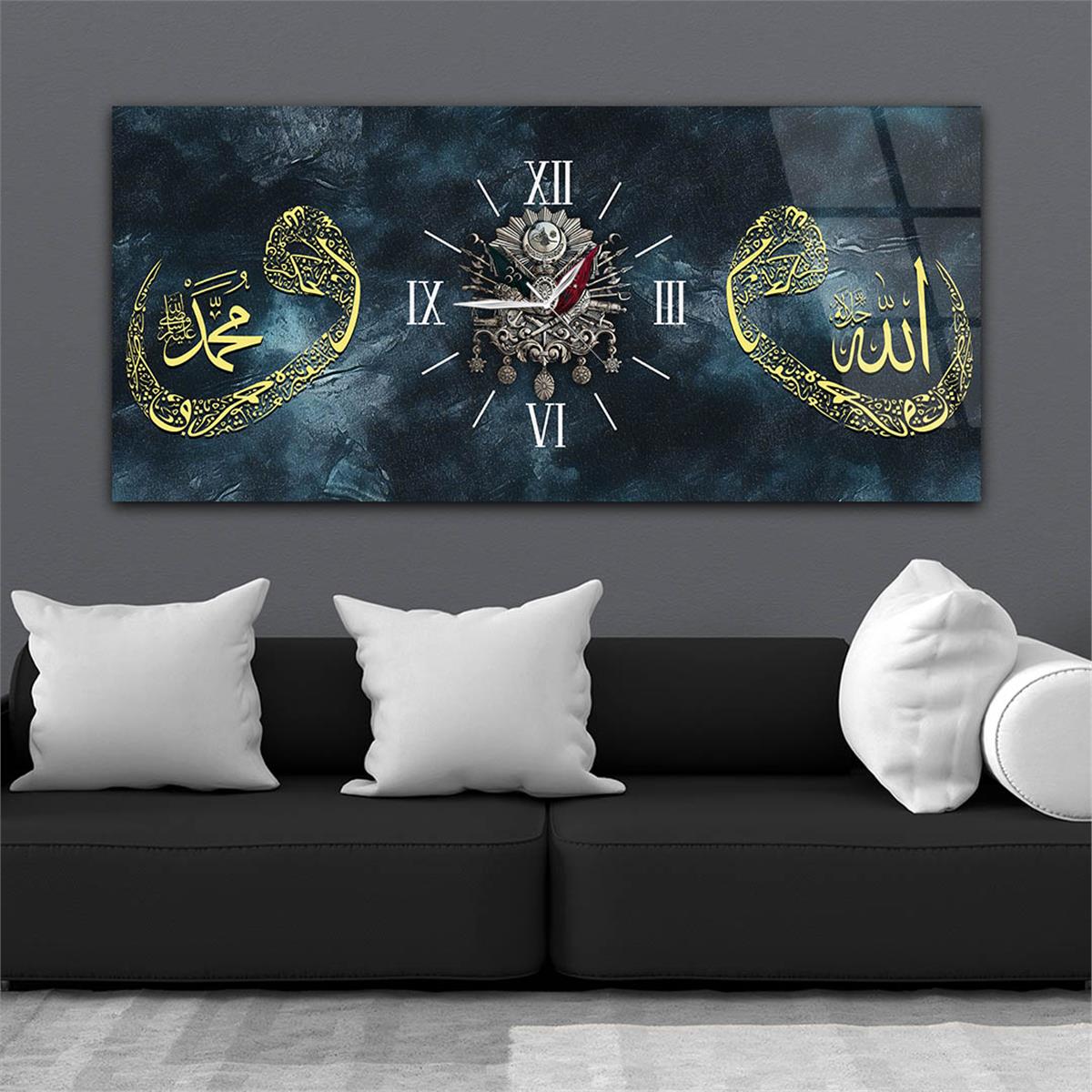 Middle-Clock, Religious-Themed Horizontal Glass Wall Painting 102