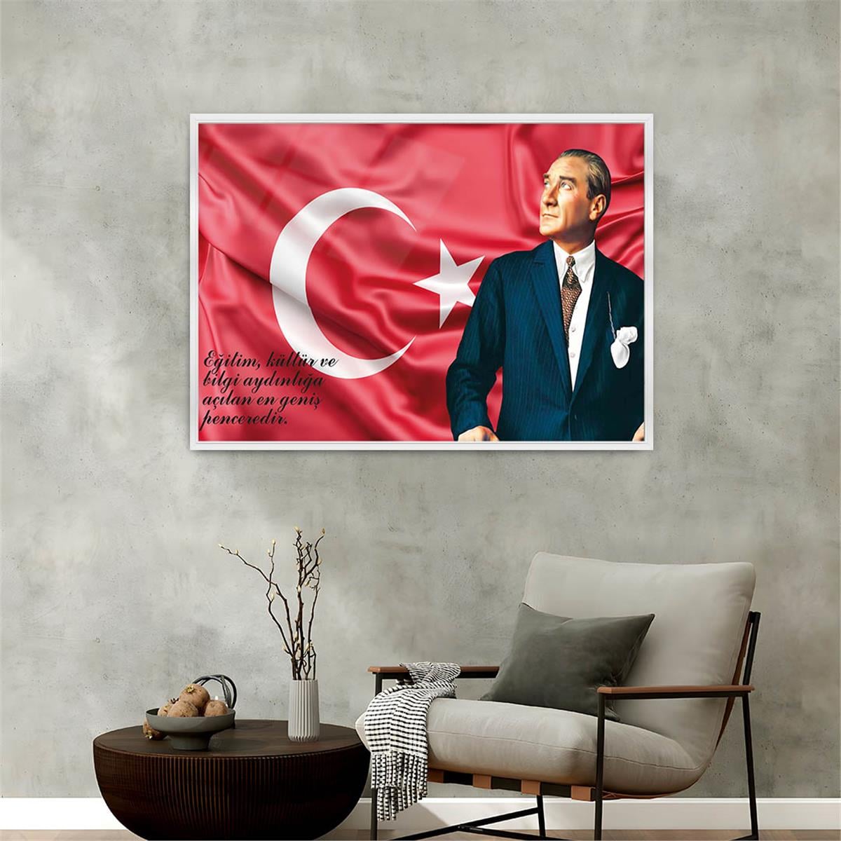 Alüminyum Çerçeveli Vatan Temalı Cam Tablo 013