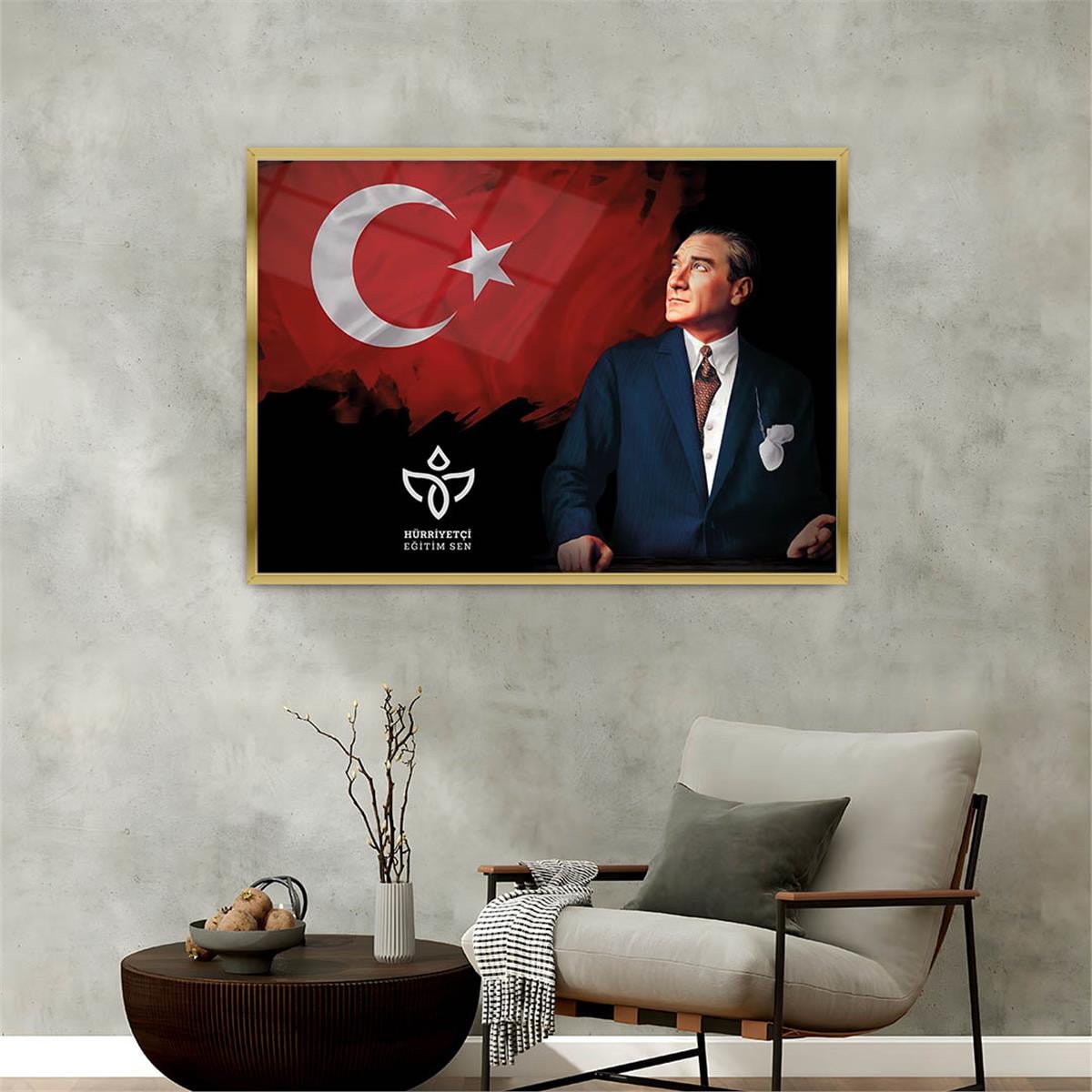 Alüminyum Çerçeveli Vatan Temalı Cam Tablo 055