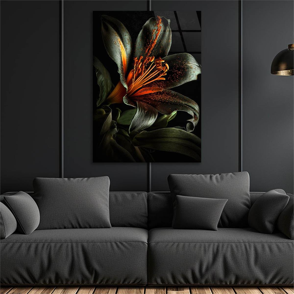 Dikey Sanat Temalı Cam Tablo 414