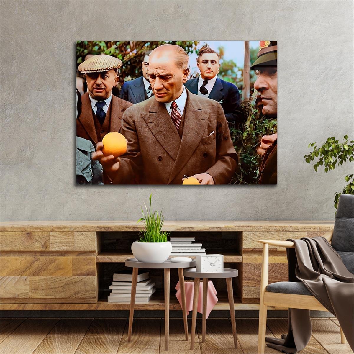 Yatay VatanTemalı Cam Tablo 102