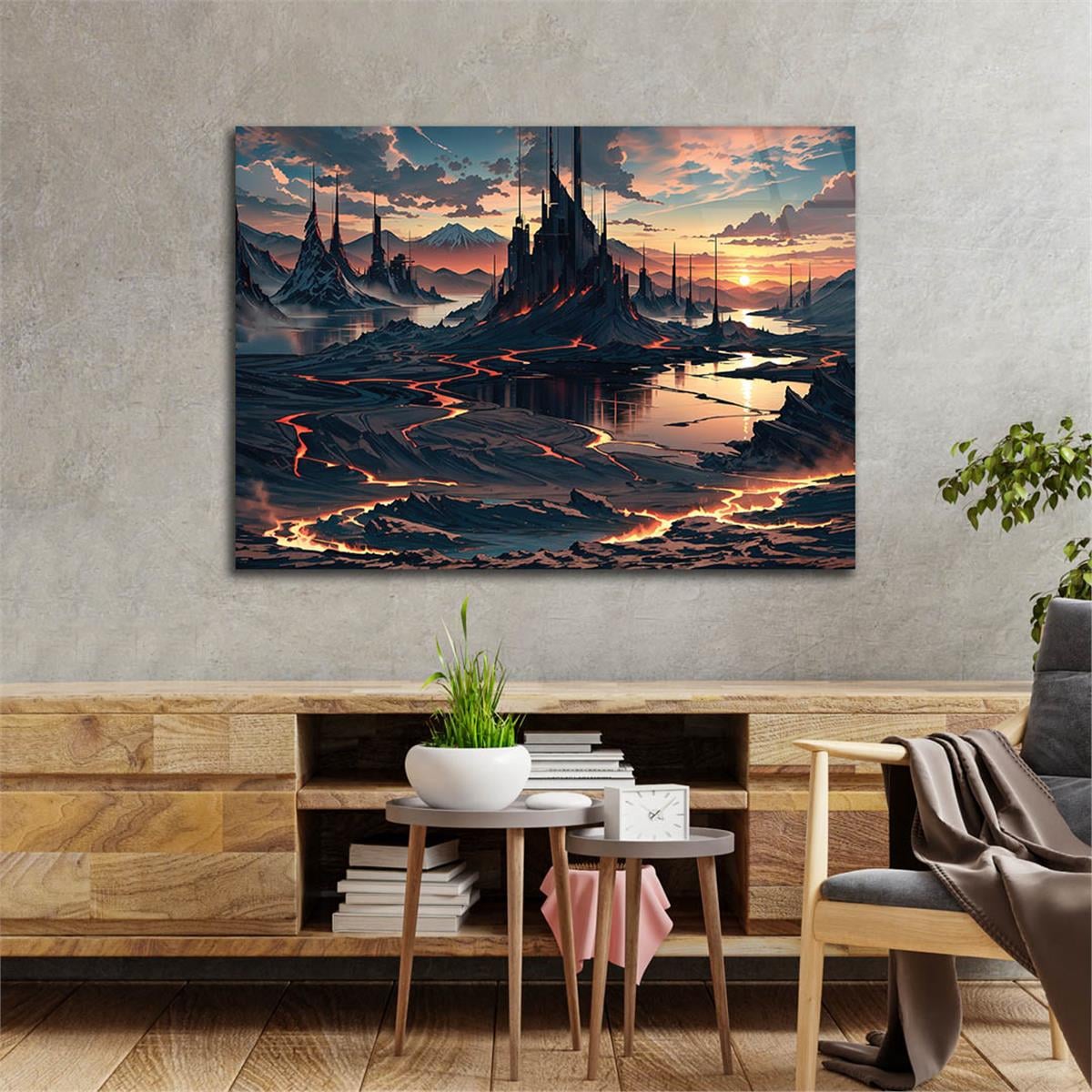 Horizontal Natured-Themed Tempered Glass Wall Art 315