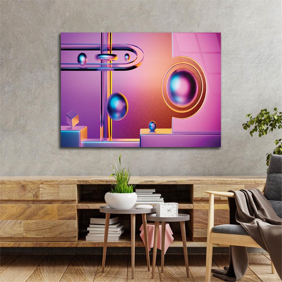 Horizontal Art-Themed Tempered Glass Wall Art 350