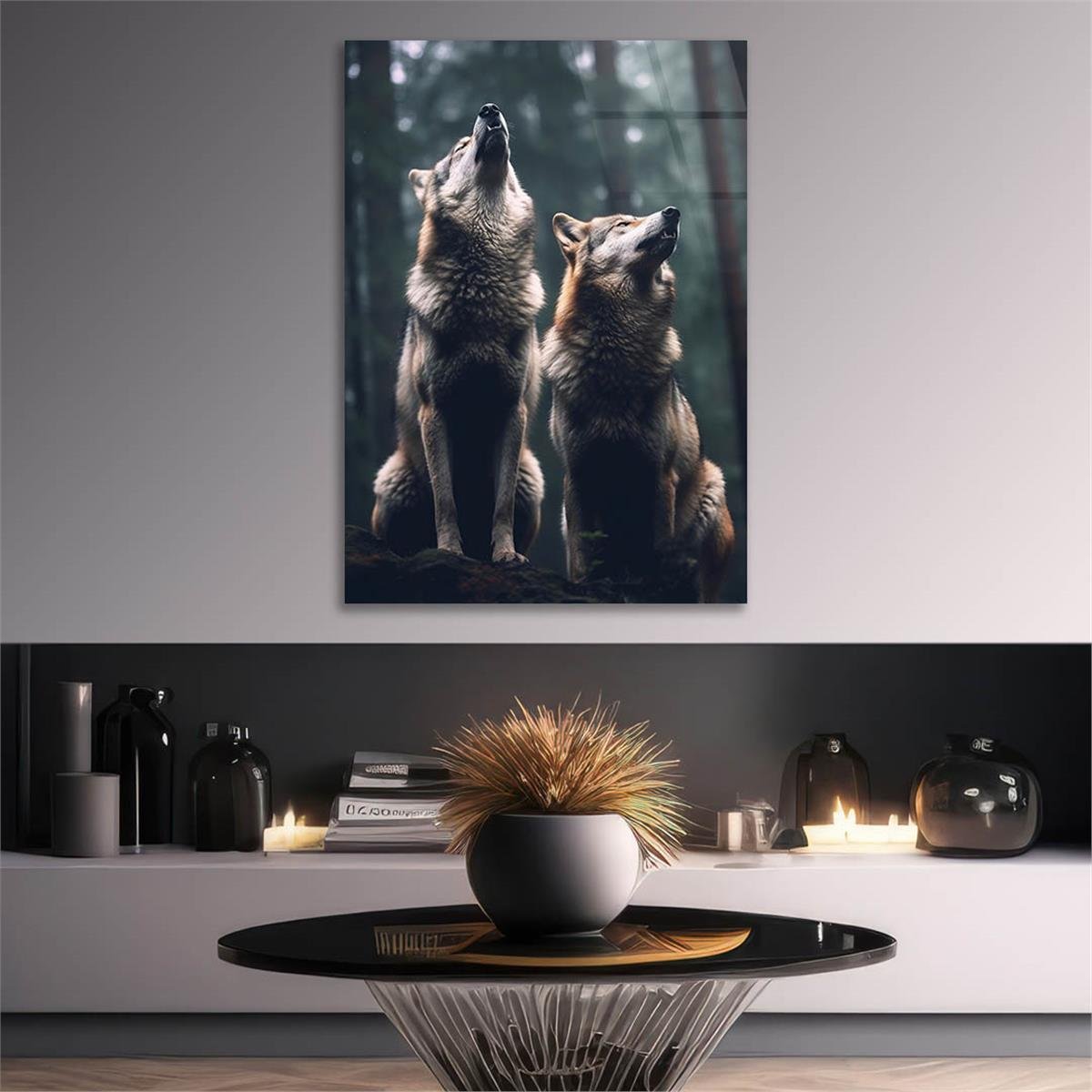 Vertical Tempered Glasss Wall Arts Art-Themed 302