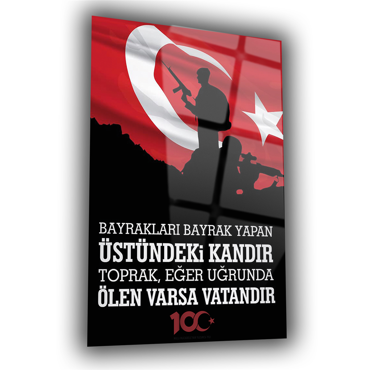 Dikey VatanTemalı Cam Tablo 162
