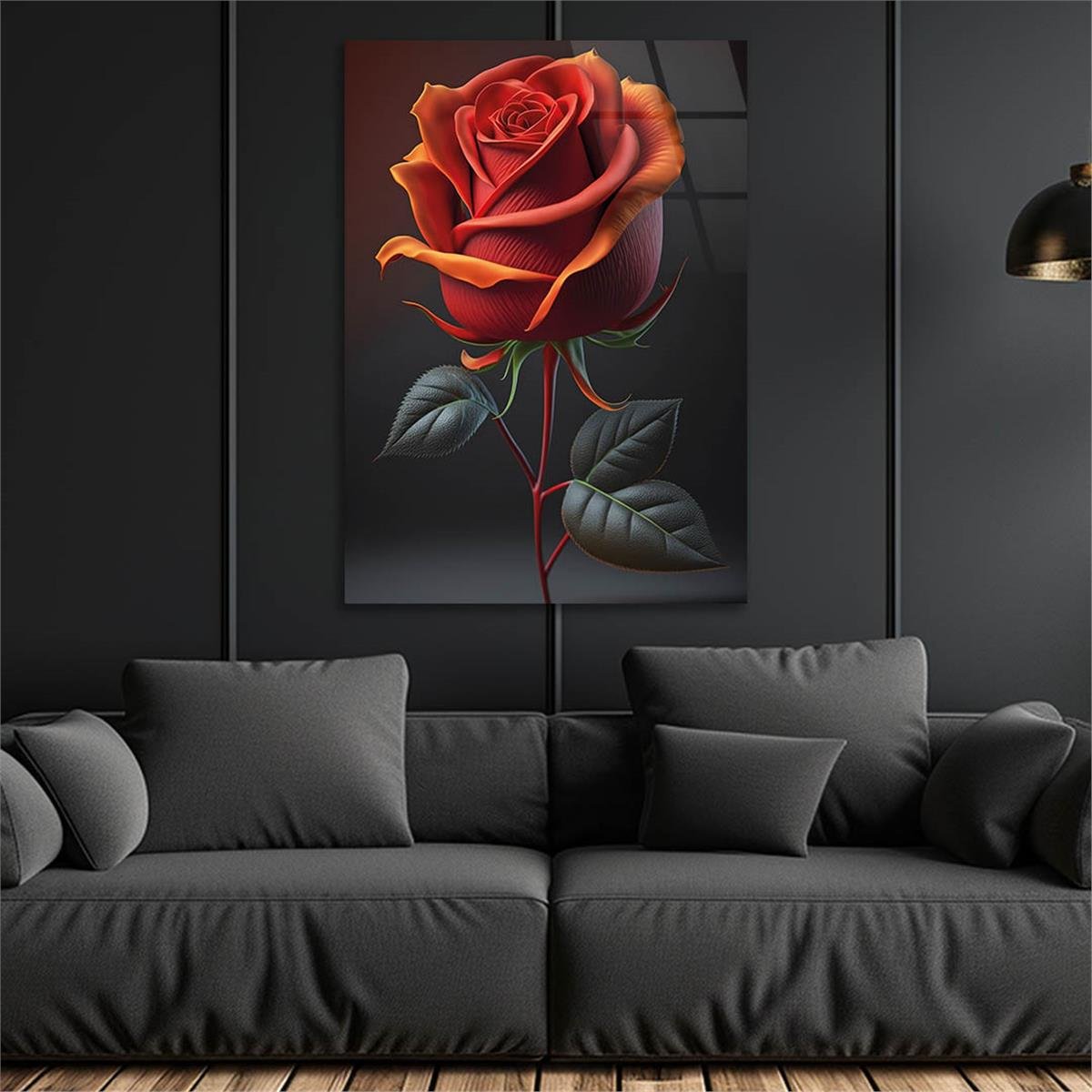 Vertical Tempered Glasss Wall Arts Natured-Themed123