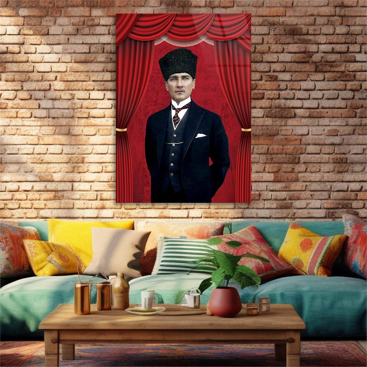 MUSTAFA KEMAL ATATÜRK Tempered Glasss Wall Art