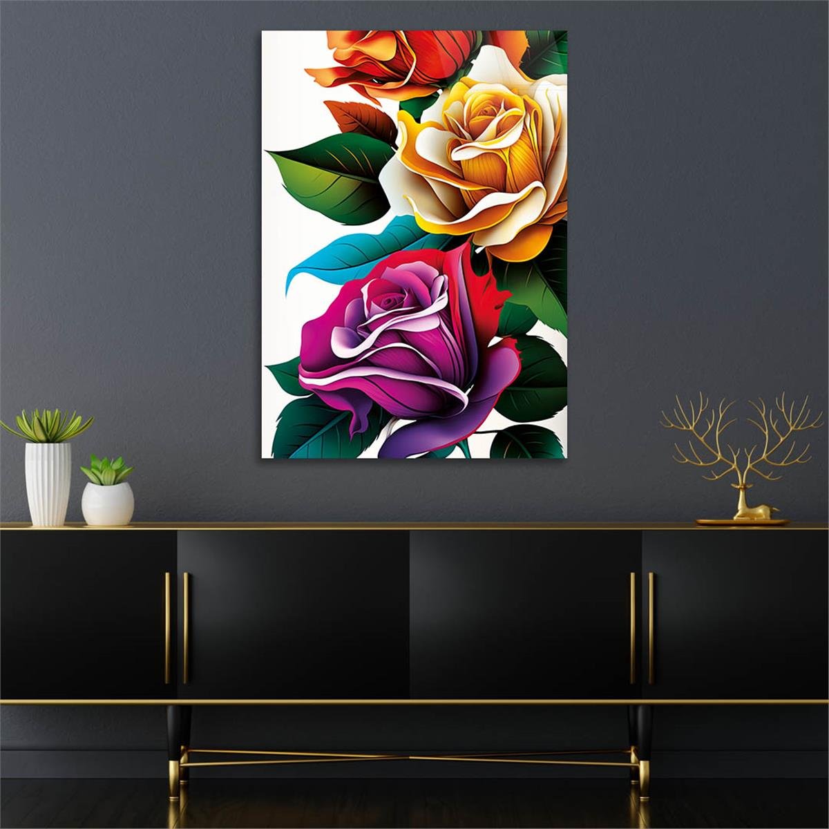 Vertical Tempered Glasss Wall Arts Natured-Themed141