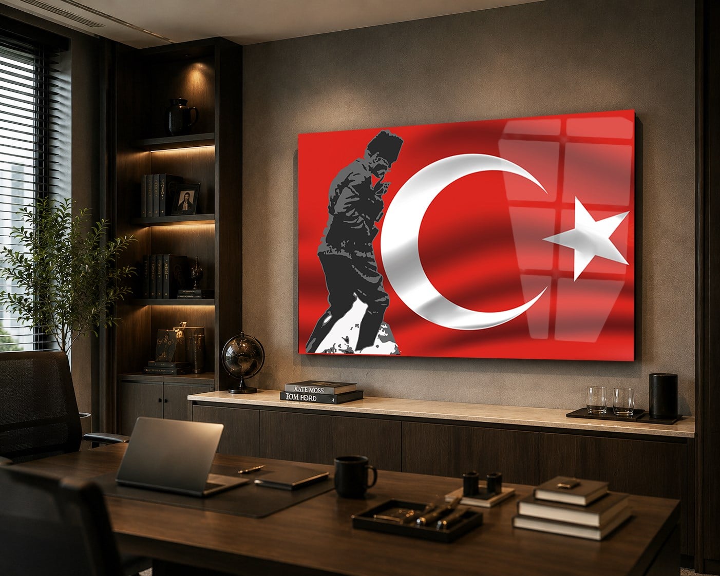 Yatay Vatan Temalı Cam Tablo 38
