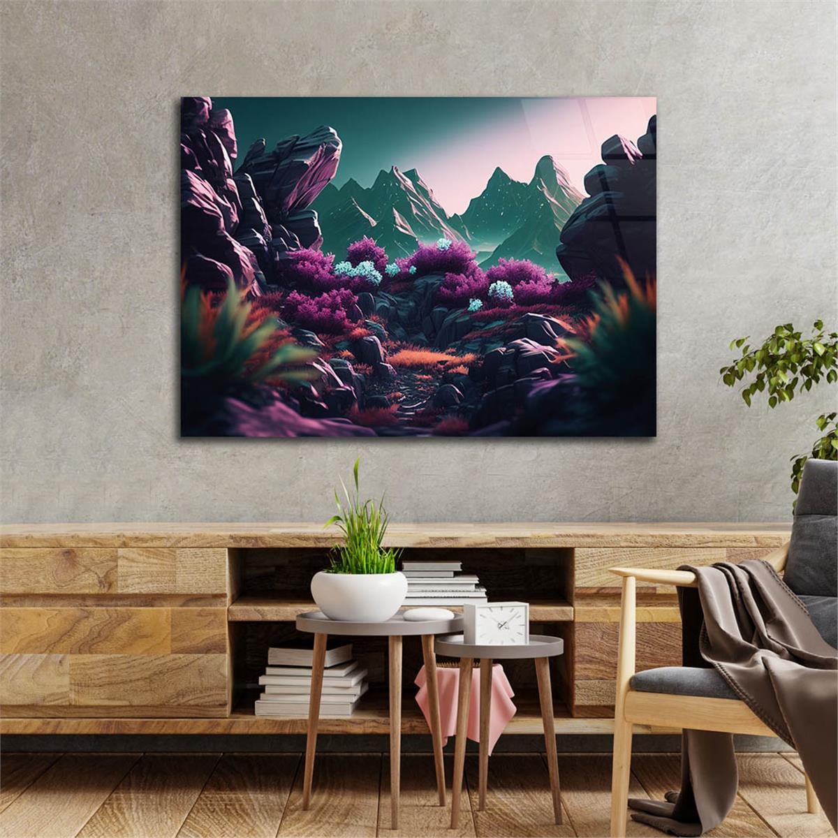 Horizontal Natured-Themed Tempered Glass Wall Art 321
