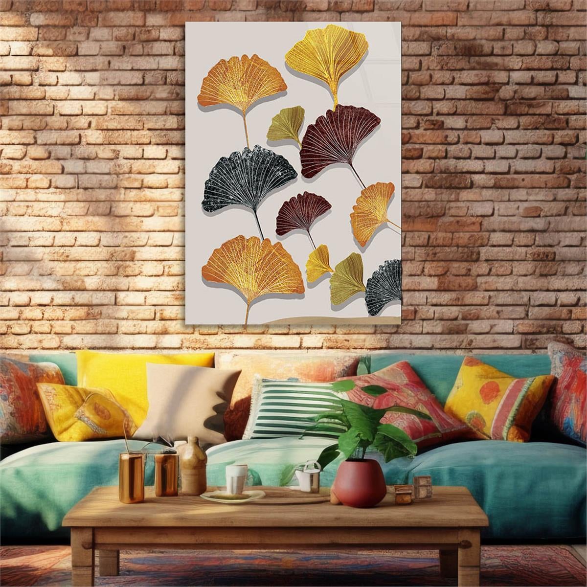 Dikey Sanat Temalı Cam Tablo279