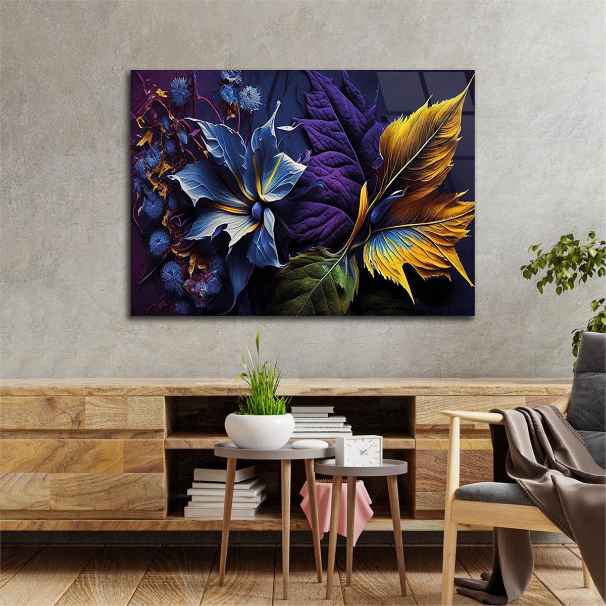 Horizontal Natured-Themed Tempered Glass Wall Art 303