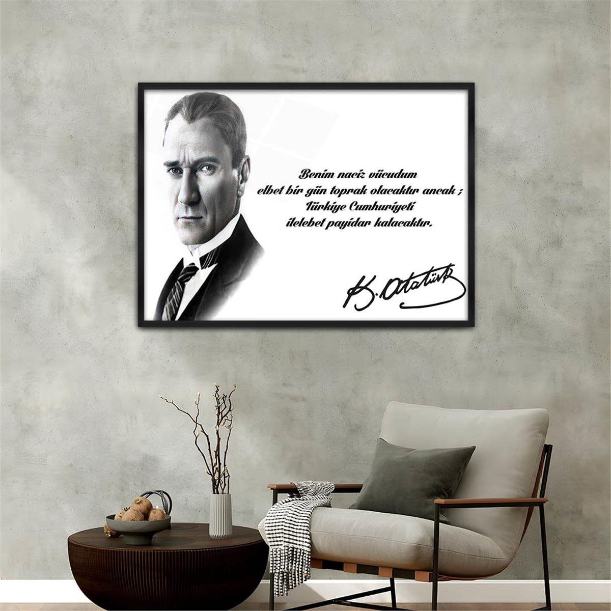 Alüminyum Çerçeveli Vatan Temalı Cam Tablo 014