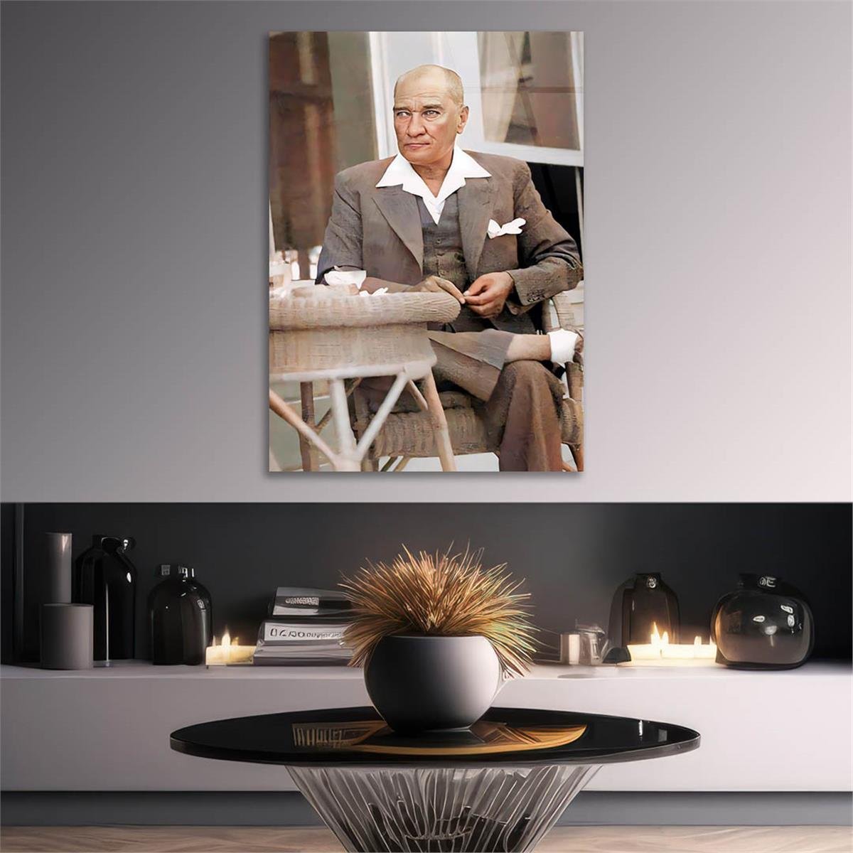 Dikey VatanTemalı Cam Tablo 144
