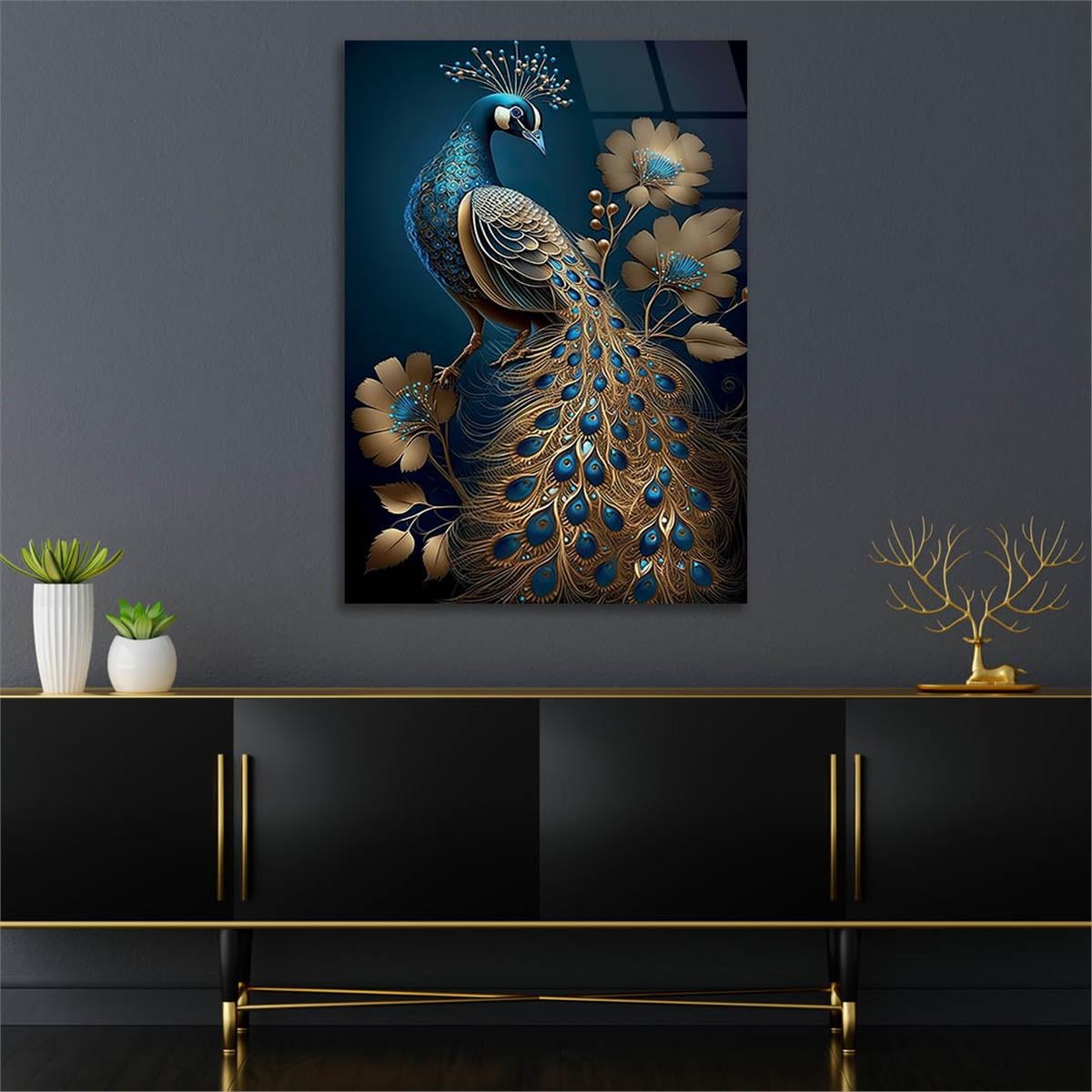 Vertical Tempered Glasss Wall Arts Natured-Themed187