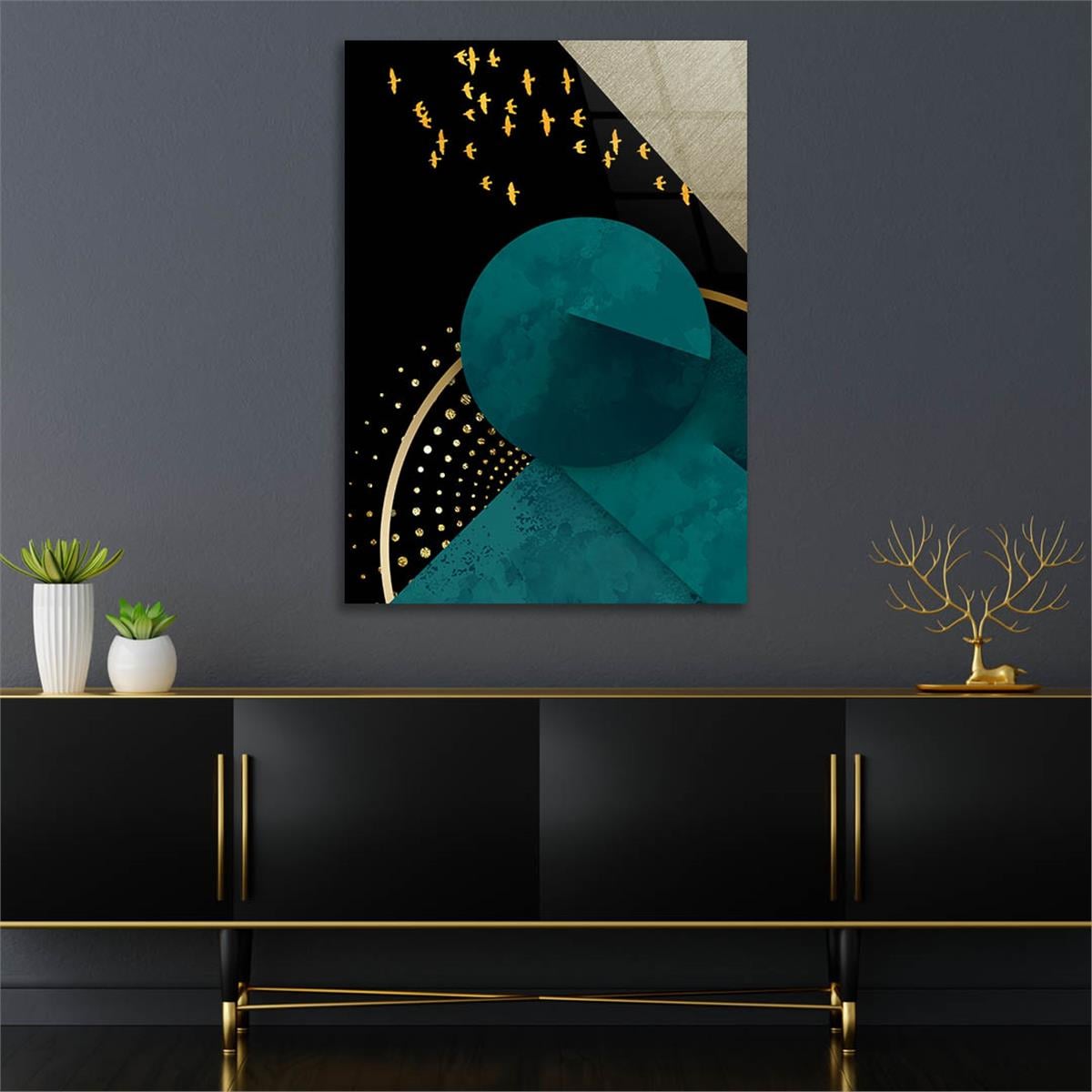 Vertical Tempered Glasss Wall Arts Art-Themed227