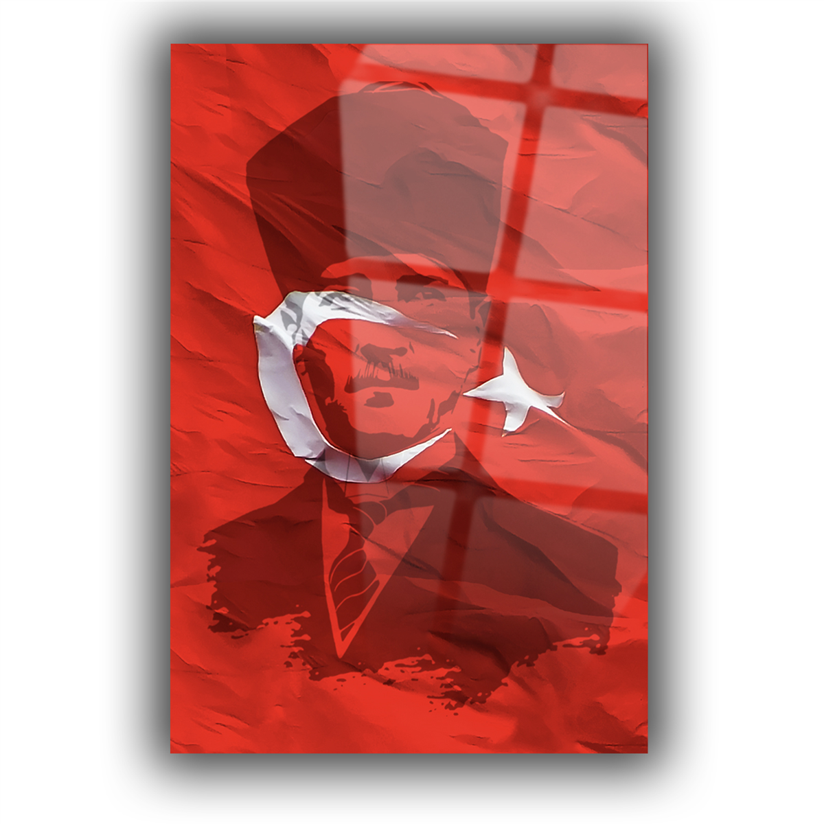 Dikey VatanTemalı Cam Tablo 161