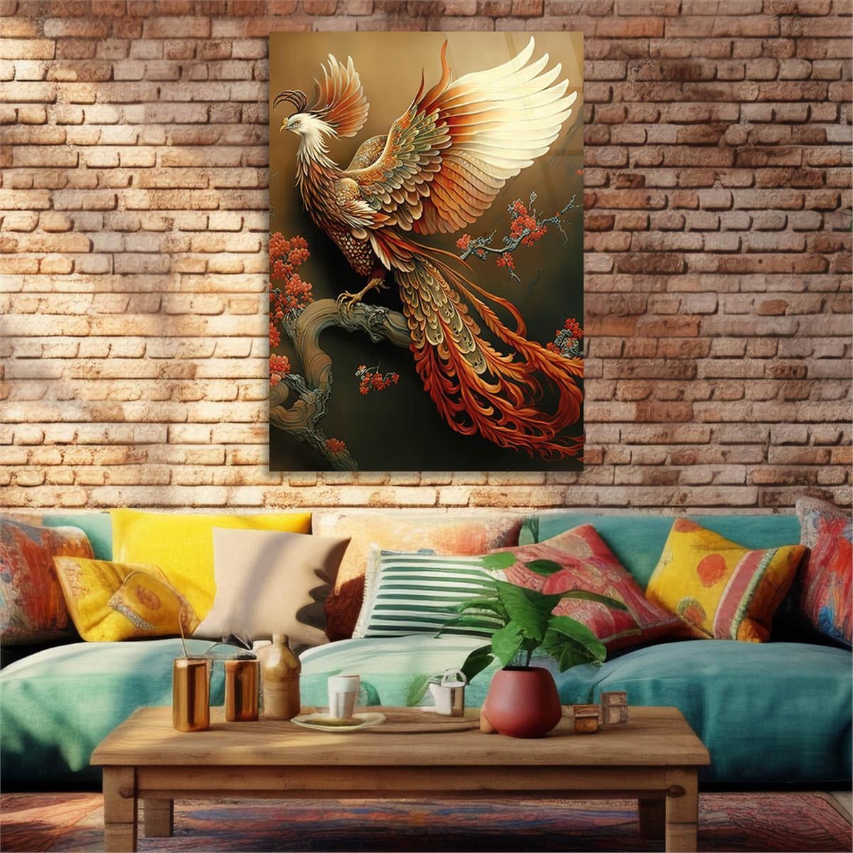 Vertical Tempered Glasss Wall Arts Natured-Themed178