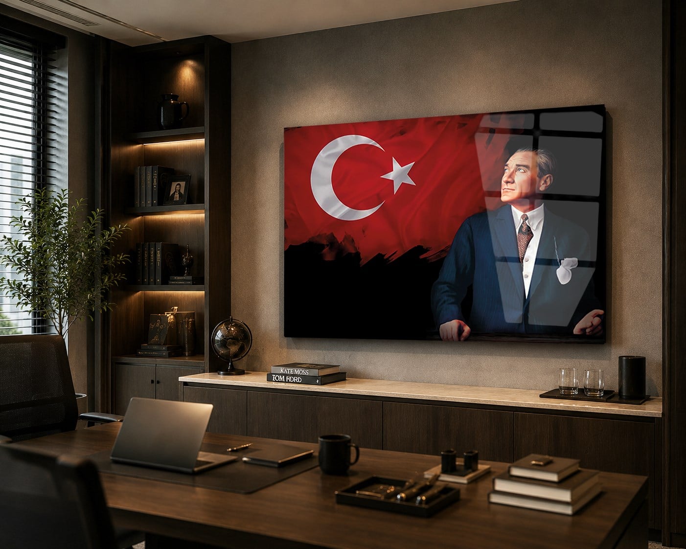 Yatay Vatan Temalı Cam Tablo63