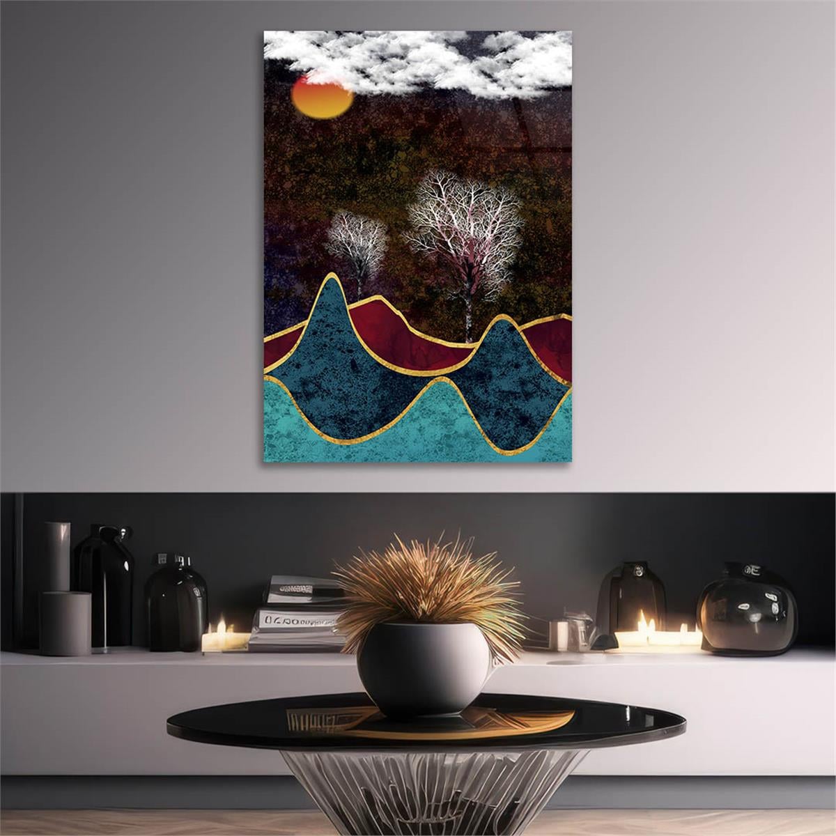 Vertical Tempered Glasss Wall Arts Art-Themed261