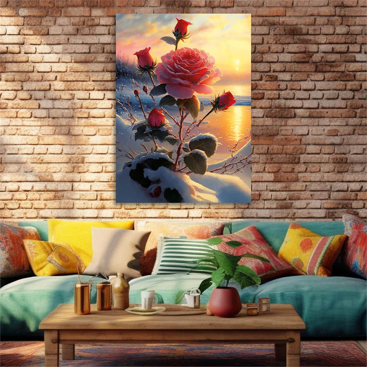 Vertical Tempered Glasss Wall Arts Natured-Themed161