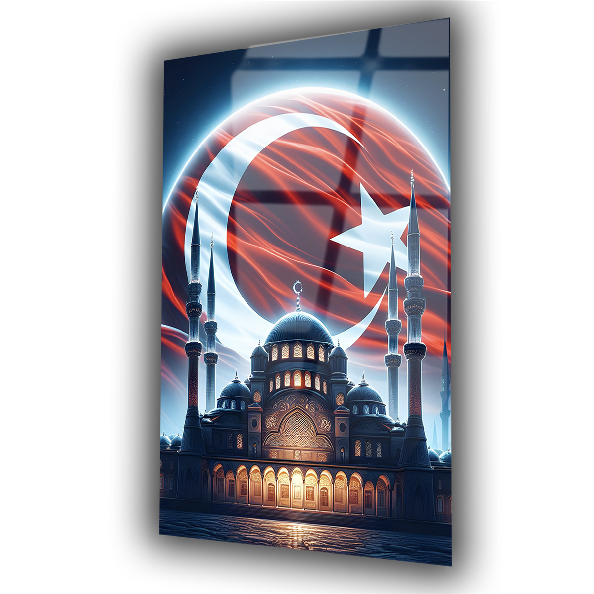 Dikey VatanTemalı Cam Tablo 184