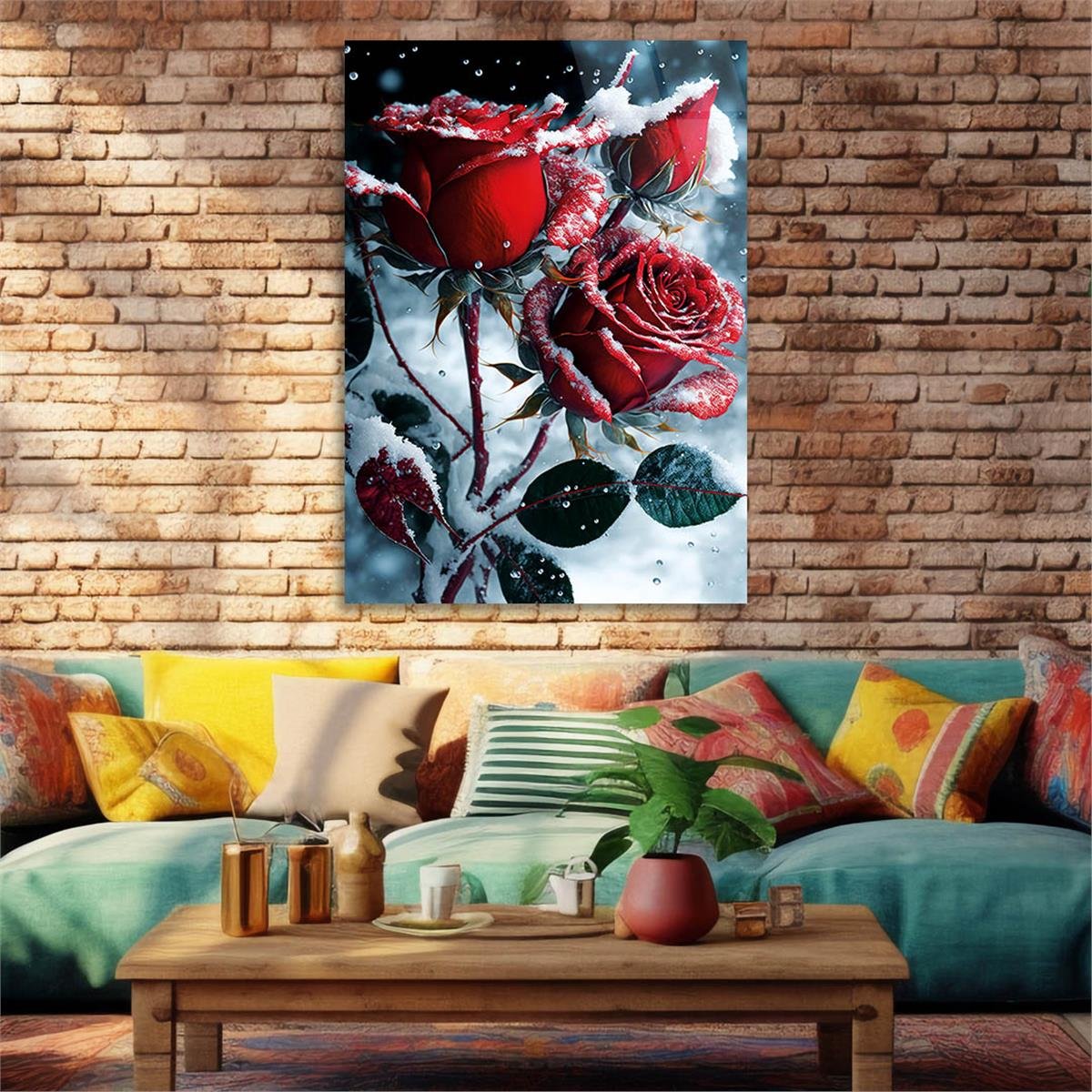 Vertical Tempered Glasss Wall Arts Natured-Themed145
