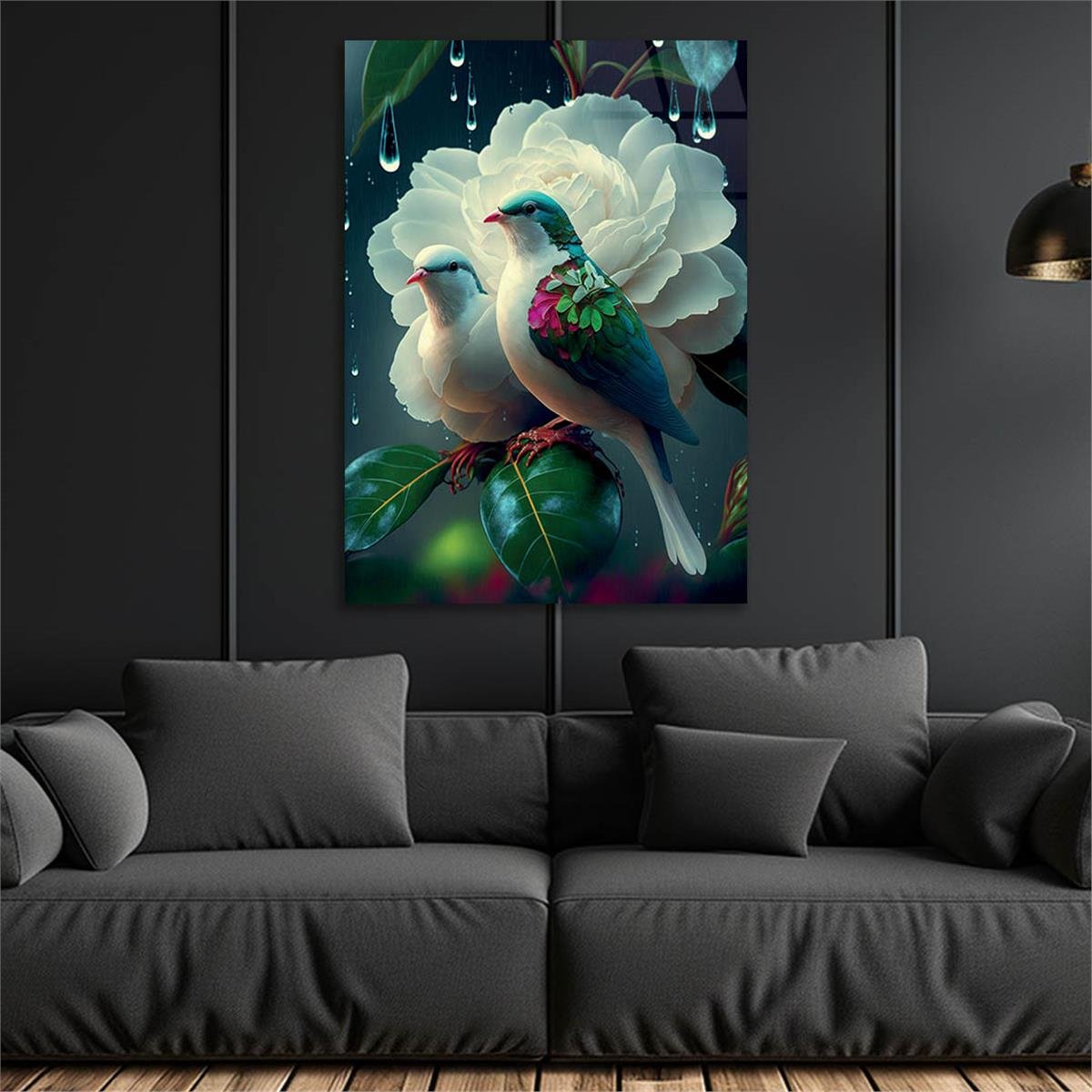 Vertical Tempered Glasss Wall Arts Natured-Themed210