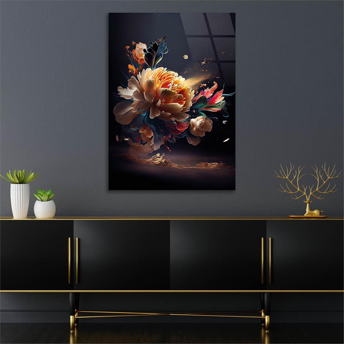 Vertical Tempered Glasss Wall Arts Art-Themed 326
