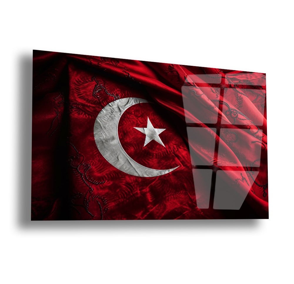 Yatay VatanTemalı Cam Tablo 128