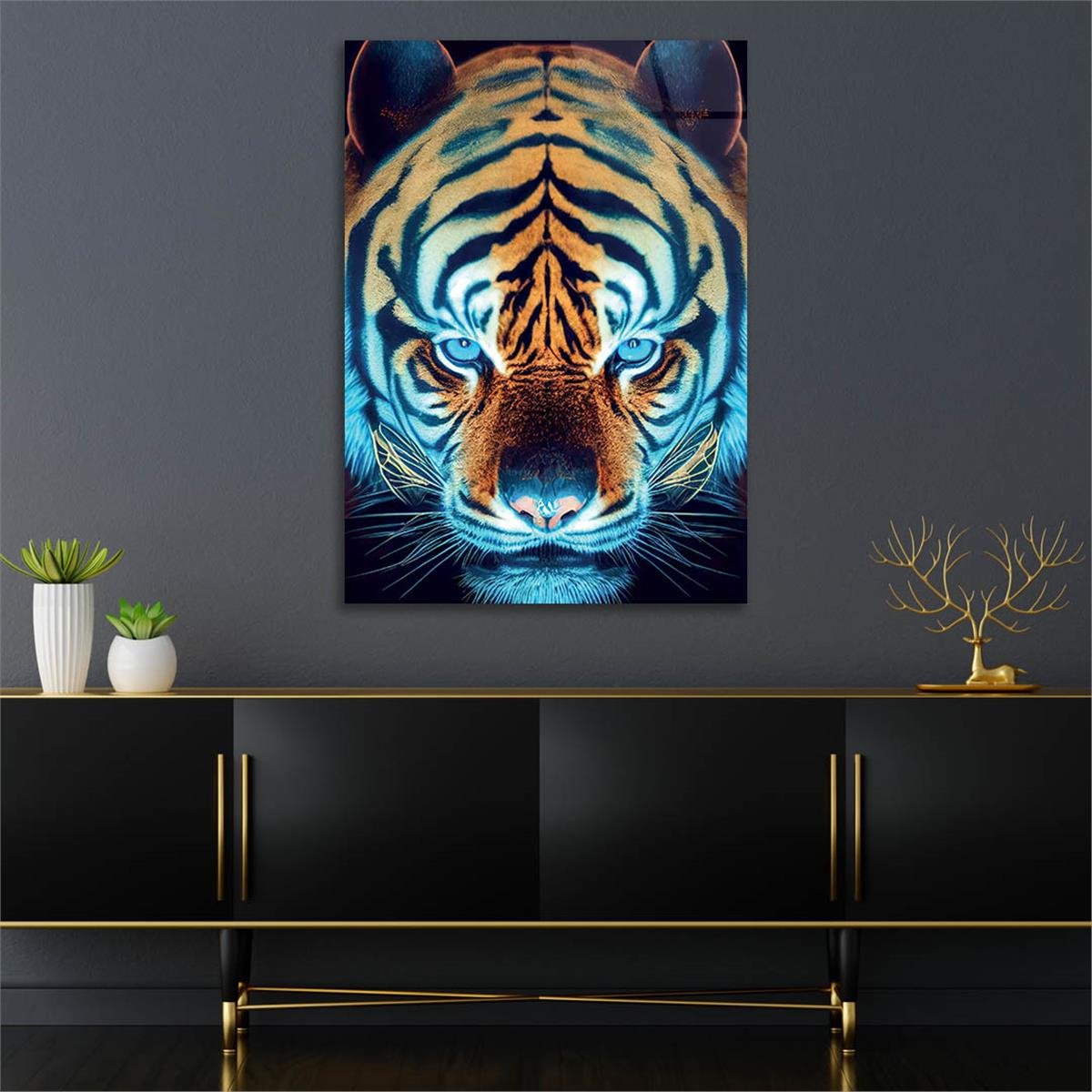 Vertical Tempered Glasss Wall Arts Natured-Themed224