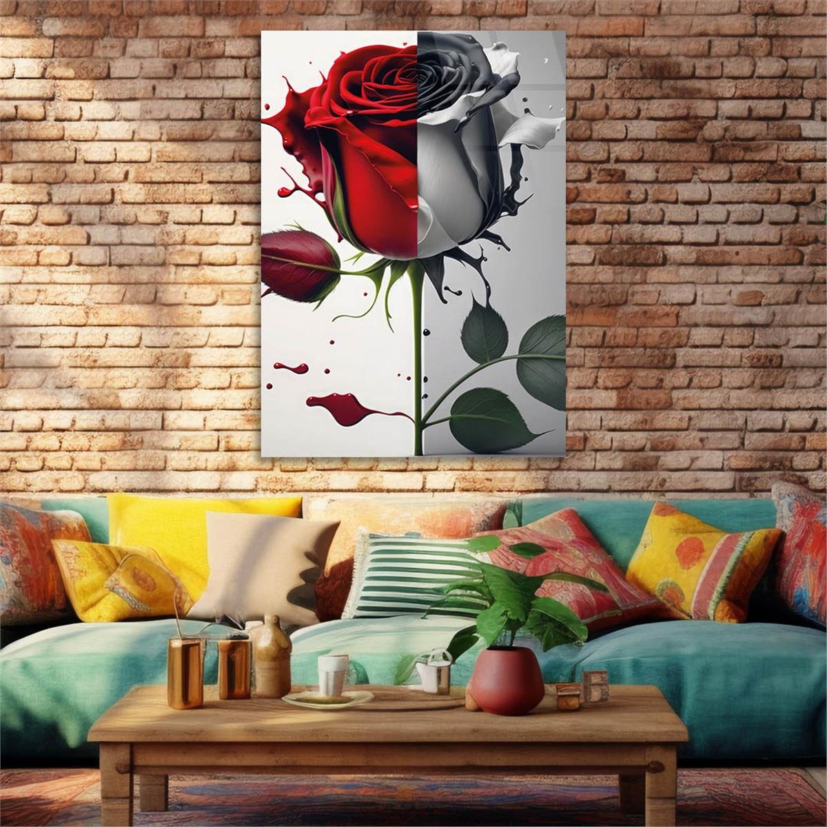 Vertical Tempered Glasss Wall Arts Natured-Themed148