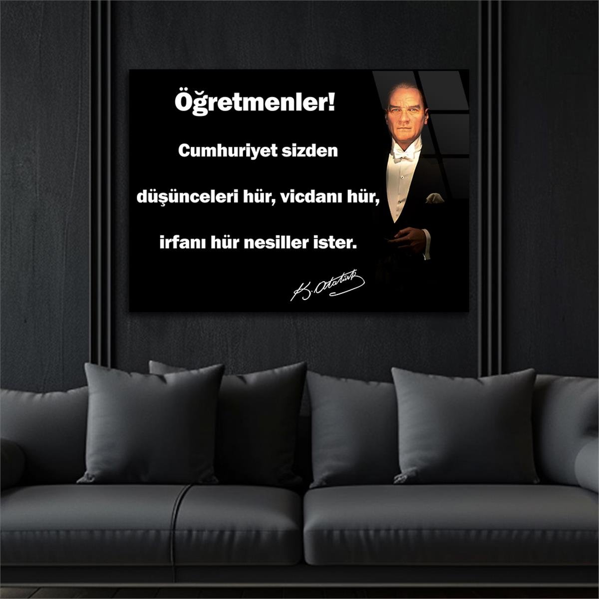 MUSTAFA KEMAL ATATÜRK Tempered Glass Wall Art 