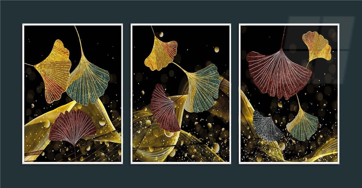 Alüminyum Çerçeveli Sanat Temalı 3'lü Set MDF Tablo 0049