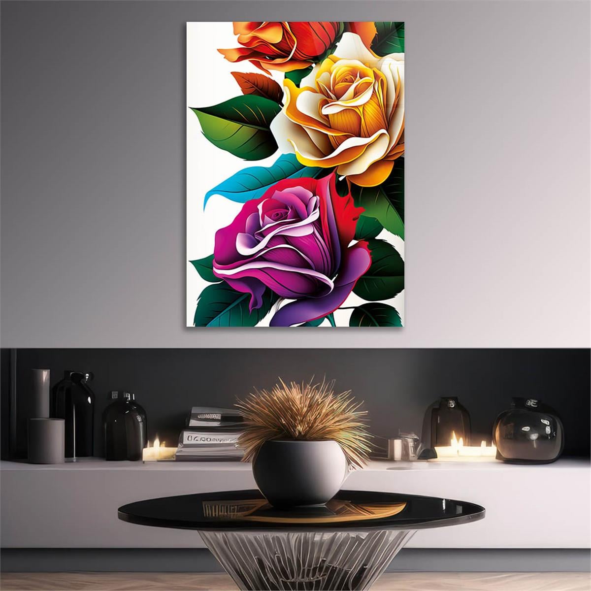 Vertical Tempered Glasss Wall Arts Natured-Themed141