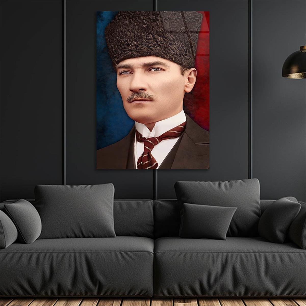 Dikey VatanTemalı Cam Tablo 180