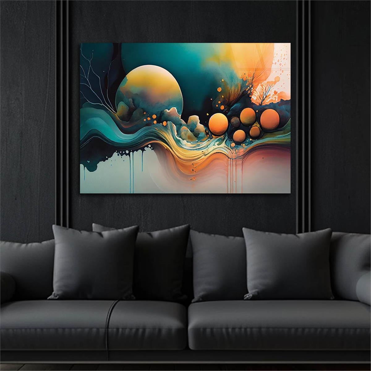 Horizontal Art-Themed Tempered Glass Wall Art 339