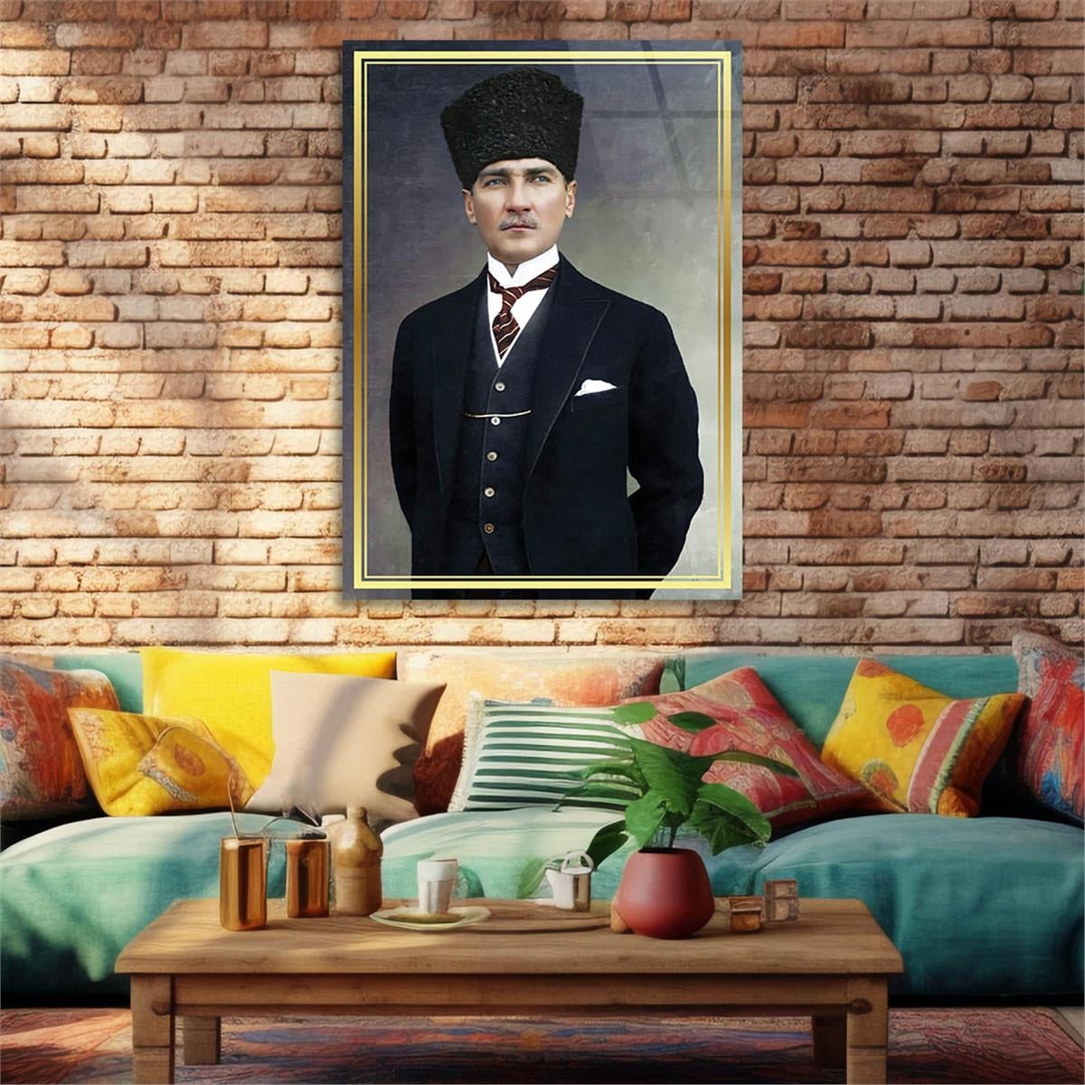 Dikey VatanTemalı Cam Tablo 286