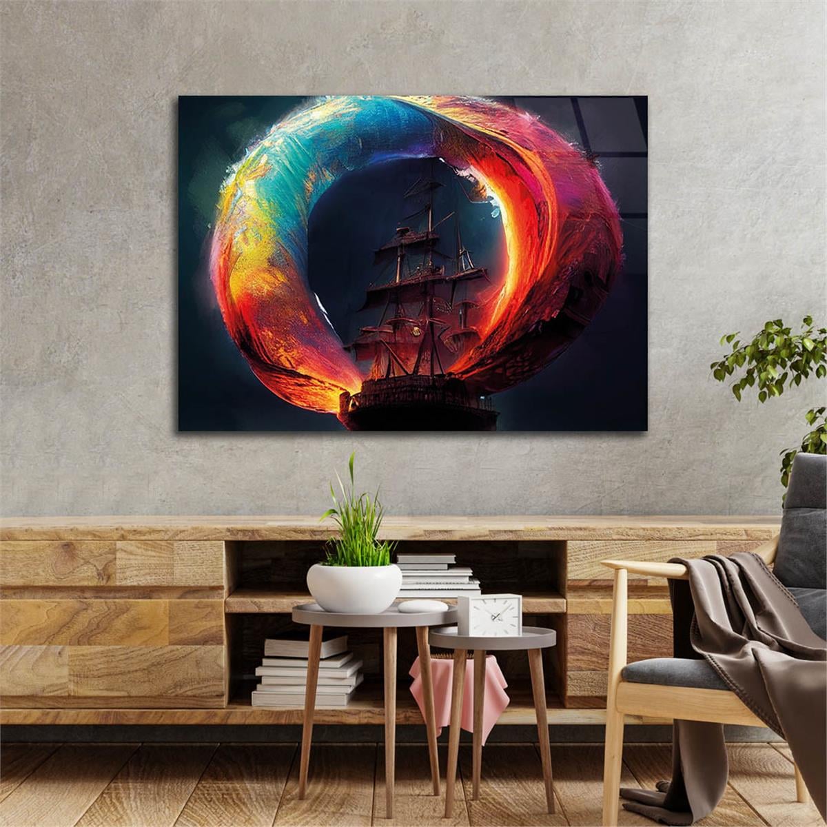 Horizontal Natured-Themed Tempered Glass Wall Art 276