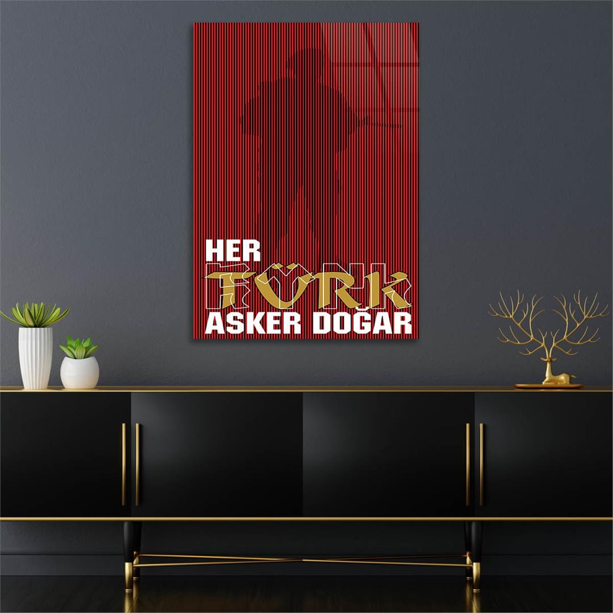 Every Turkish person borns as soldiers Glass Wall Art